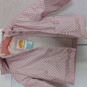 12M baby girl fur lined rain coat